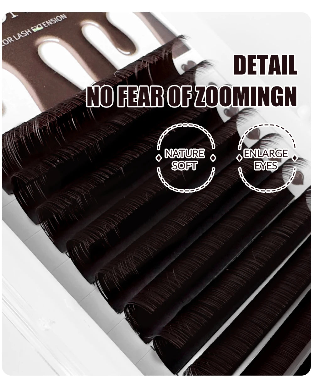 Abonnie Chocolate Dark Brown Individual Eyelash Extension 8-15mm Brown Color False Lashes Mink Eyelash Extension