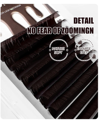 Abonnie Chocolate Dark Brown Individual Eyelash Extension 8-15mm Brown Color False Lashes Mink Eyelash Extension