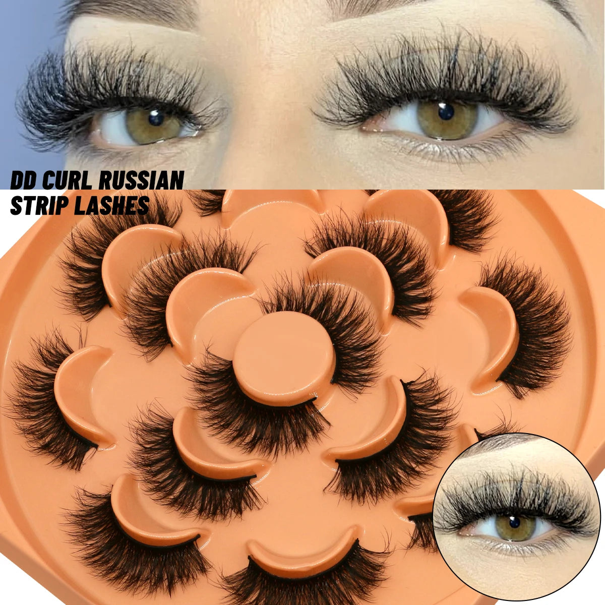 GROINNEYA 3D Fluffy False Eyelashes Look Soft Cat Eye Eyelashes Cosmetics Thick Curled Mink Eyelashes lashes Extension  Makeup