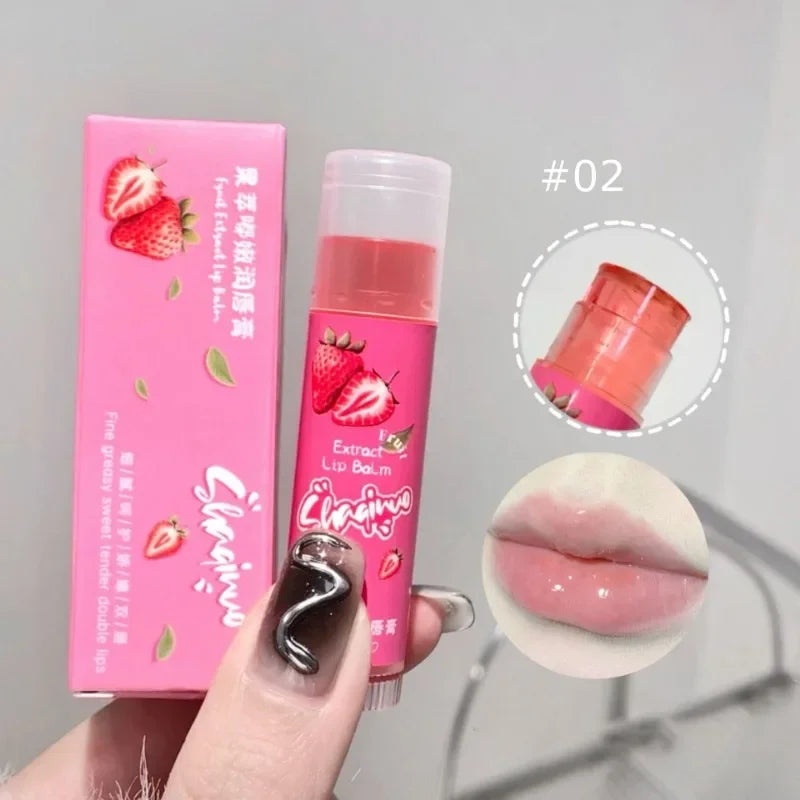 Jelly Fruit Lip Balm Plant Extract Moisturizing & Nourishing Lip Pomade Lasting Hydrating Lip Gloss Care Juicy Peach Lipsticks