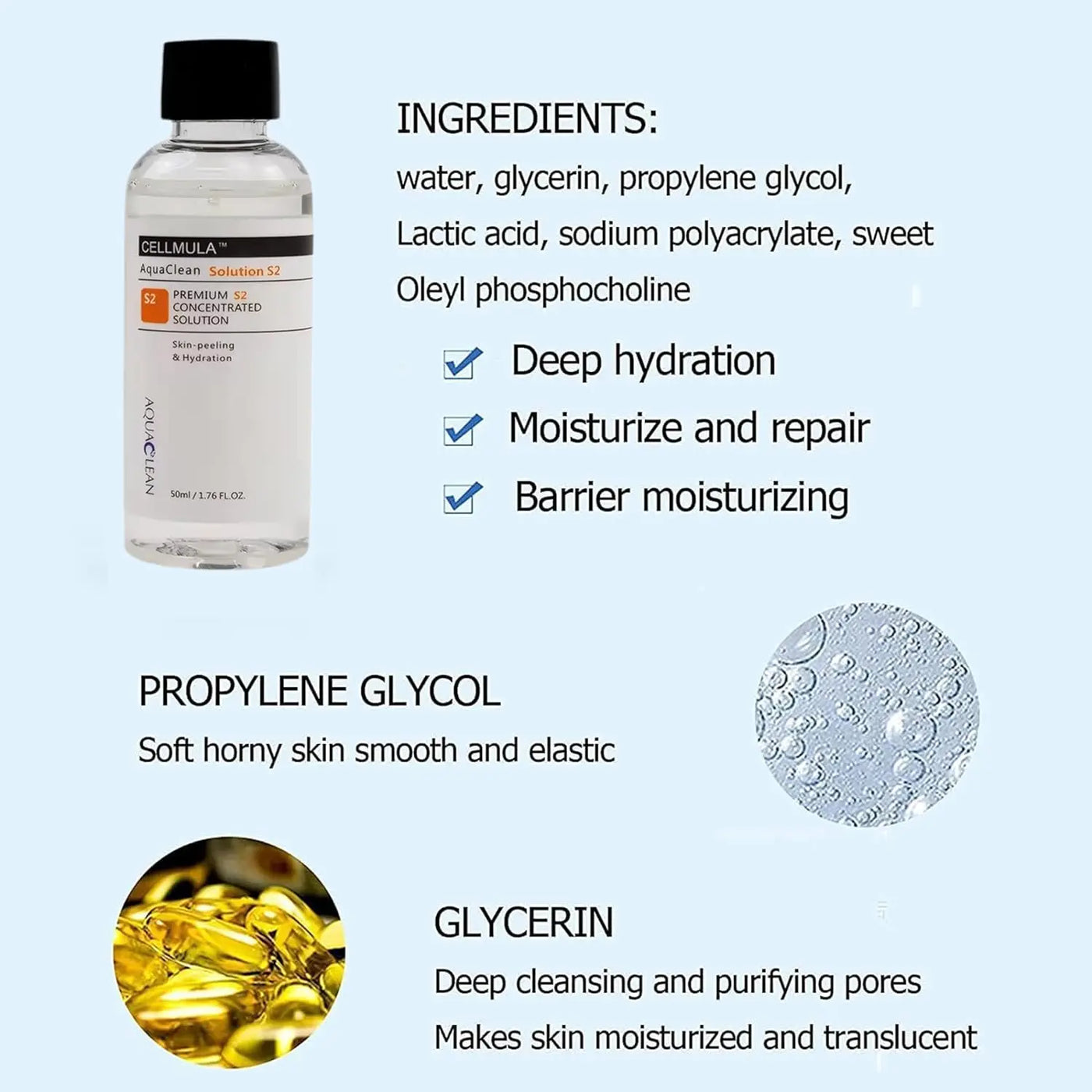 Concentrate Solution 3 Bottles S1 S2 S3 for SPA Aqua Peeling Facial Care Skin Moisturizing Deep Clean Face Peeling Solution