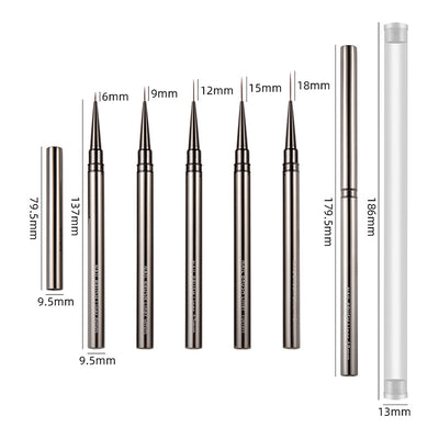 BORN PRETTY Nail Liner Brush DIY Drawing Painting Flower Line Stripes Pen Metal Handle UV Gel Nail Art Brushes Manicure Tool