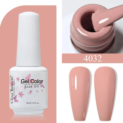 Clou Beaute 8ml Gel Polish Colorful Glitter UV Nail Gel Vernis Semi Permanent Glass Bottle Blue Green White Soak Off Gel Nail