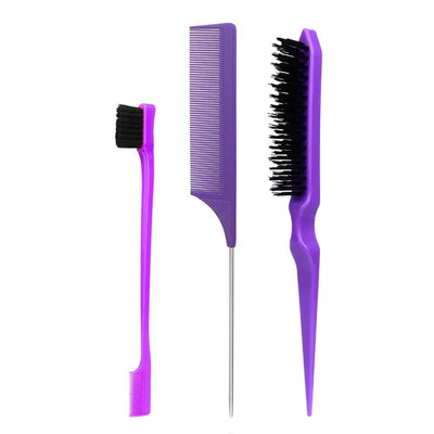 3pcs/set Double Sided Hair Edge Brush Set Hair Styling Comb Control Brush Accessories Hairline Brush Comb Styling Partition Comb