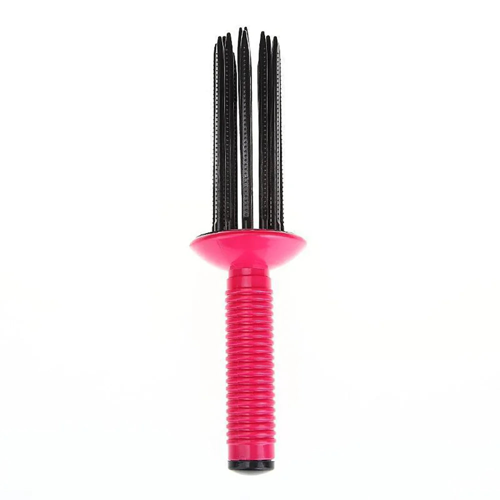 Salon Professional Hair Fluffy Curling Comb With Non-slip handle Anti‑Slip Round Hair Brush Curling Wand Barrel Hairstyling Tool