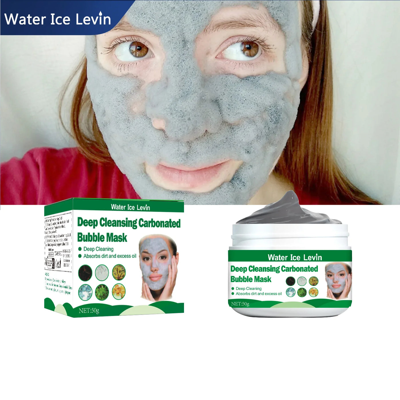 Carbonated Bubble Mask, Deep Cleans Pores, Moisturizes Skin, Gently, Suitable for Normal Skin, Ideal Facial Use