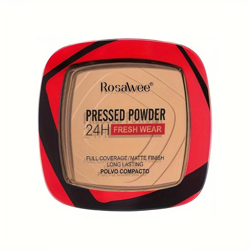 Full Coverage Pressed Powder Foundation With Puff Applicator, 24H Wear Matte Control Oil  Foundation Long Lasting Face Makeup