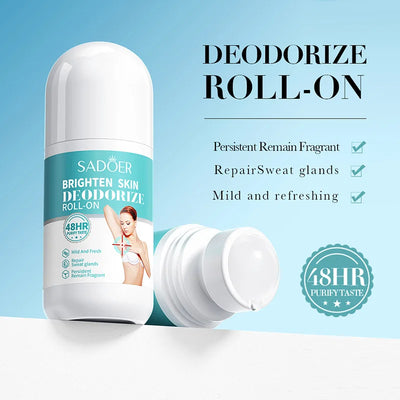 SADOER Deodorizing Body Lotion Roll-On Bead Deodorize Armpits Refreshing Body Skin Brightening Underarm Anti Sweating Odor Cream