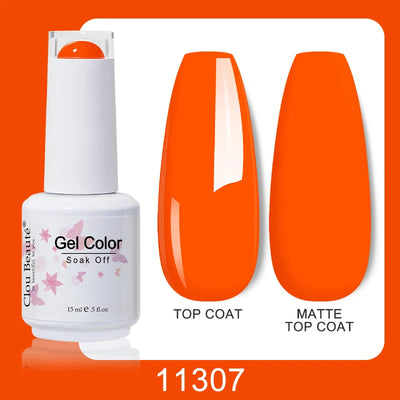 Clou Beaute Nail Gel Polish Kit 15ml Soak Off UVLED Nails Varnish Semi Permanent Nail Art Gels Lacquer Top Base Coat Gel Lacquer