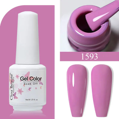 Clou Beaute 8ml Gel Polish Colorful Glitter UV Nail Gel Vernis Semi Permanent Glass Bottle Blue Green White Soak Off Gel Nail