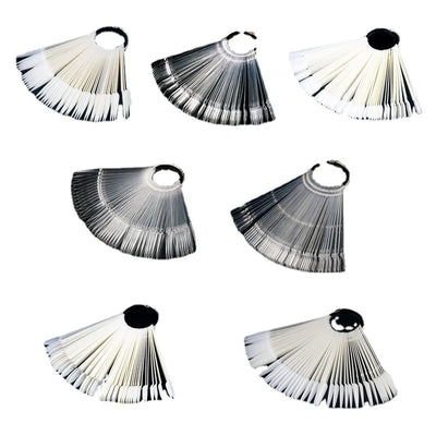 50Pcs/Set Nail Tips Colors Display Tools color plate practice nail plate fan-shaped Manicure Tools