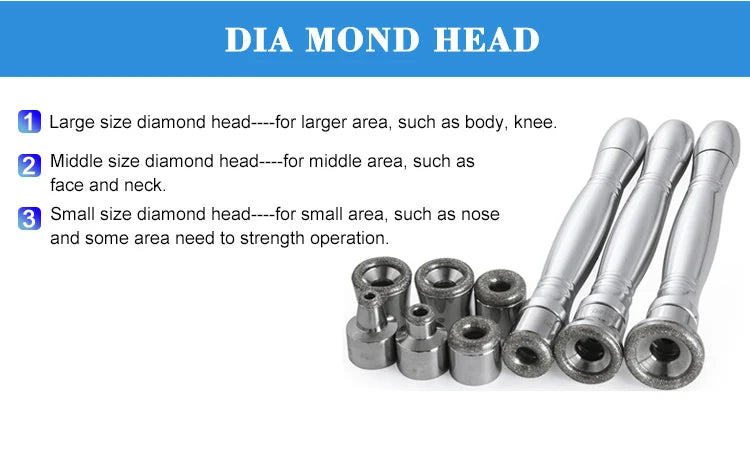 Professional Diamond Microdermabrasion Machine with Water Spray 65-68cmHg Suction Facial Exfoliation Skin Dermabrasion Machine