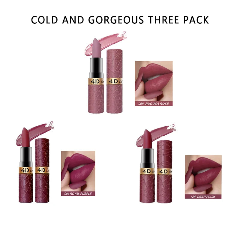 12 color lipstick matte fog lipstick lip glaze waterproof, non fading, non stick cup, suitable for goddess