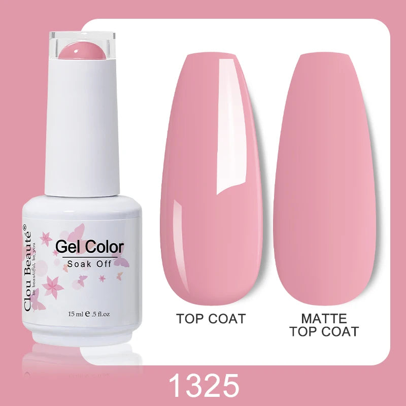 Clou Beaute Nail Gel Polish Kit 15ml Soak Off UVLED Nails Varnish Semi Permanent Nail Art Gels Lacquer Top Base Coat Gel Lacquer