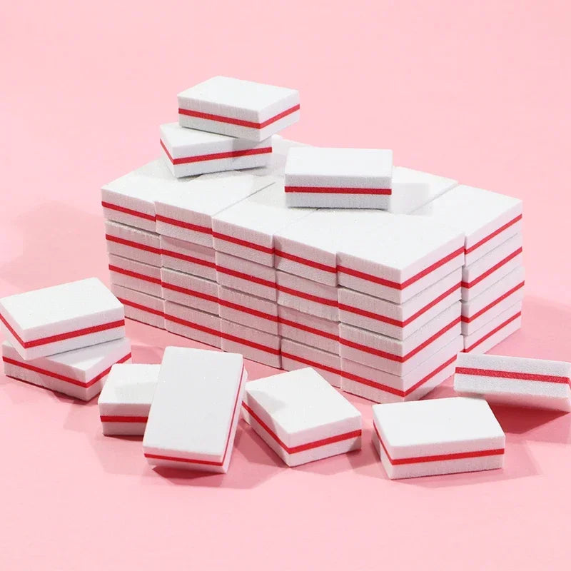 New 100-10Pc Mini Buffing Sanding Files Block Pedicure Care Nail Art Buffer Polish Manicure Pedicure Nail File Tools Nail Charm