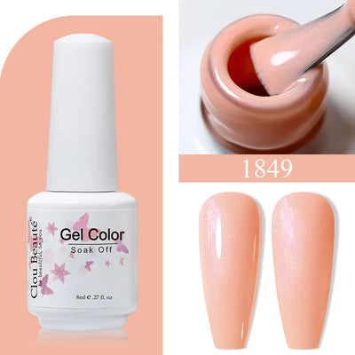 Clou Beaute 8ml Gel Polish Colorful Glitter UV Nail Gel Vernis Semi Permanent Glass Bottle Blue Green White Soak Off Gel Nail