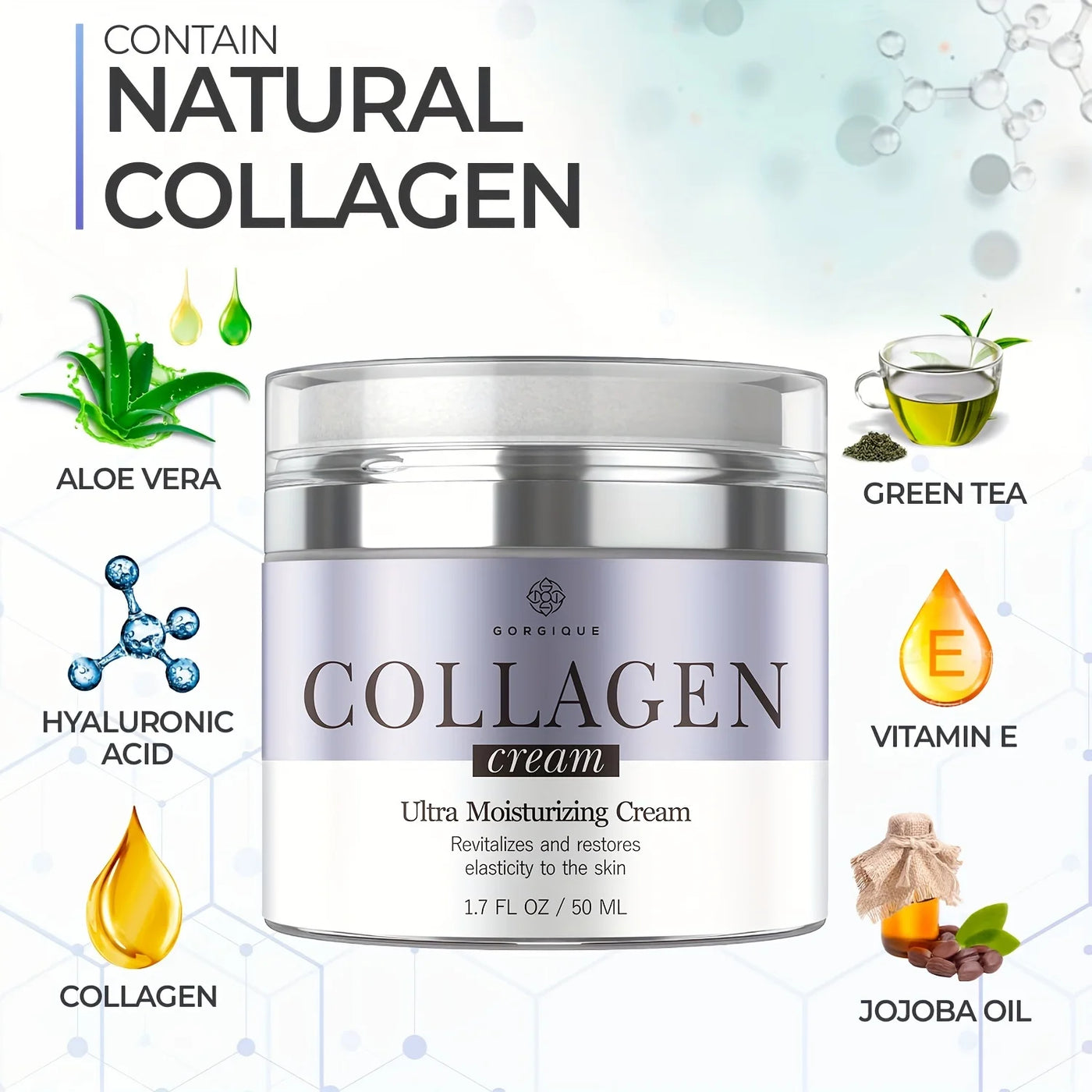 Collagen Face Moisturizer Ultra Moisturizing Cream Avoids Wrinkles Improves The Firmness and Elasticity of The Skin
