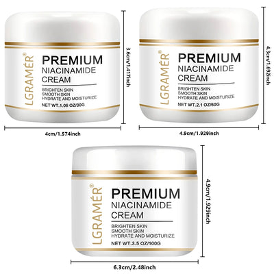 LGRAMER Gold Hyaluronic Acid Nicotinamide Face Essence Moisturize Replenishment Smooth Brighten Skin Care Firming Facial Serum