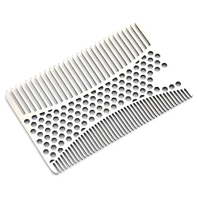 Stainless Steel Beard Comb for Men - Compact Credit Card Size Beard Straightener Easy to Carry Grooming Tool