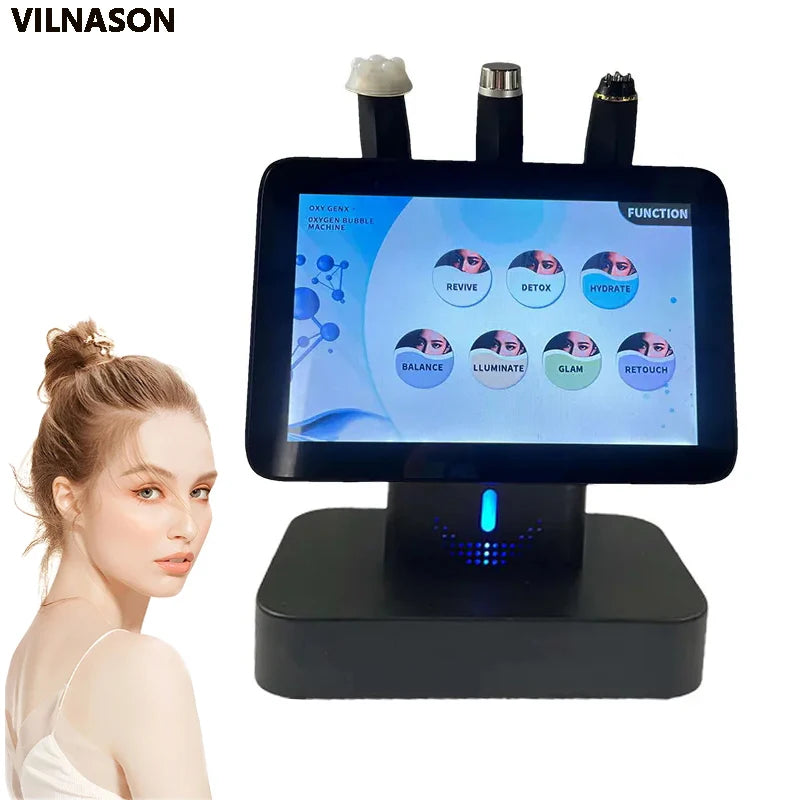 Professional CO2 Oxygen Facial Device Skincare Bubble Machine Hydro Dermabrasion 3 In 1 Facial Electric Massager Skin Cleansing