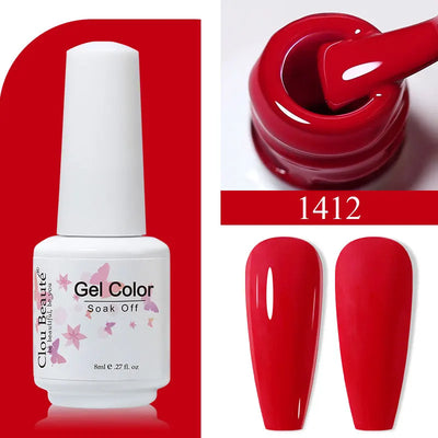 Clou Beaute 8ml Gel Polish Colorful Glitter UV Nail Gel Vernis Semi Permanent Glass Bottle Blue Green White Soak Off Gel Nail