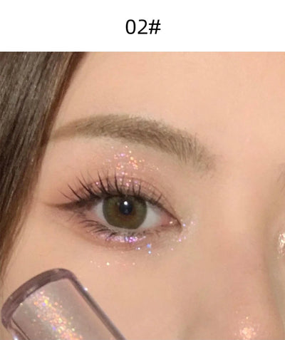 Silicone Brush Liquid Eyeshadow Pearlescent Shimmer Long Lasting Monochrome Pearly Fine Sparkling Sequins Eye Shadow Highlighter