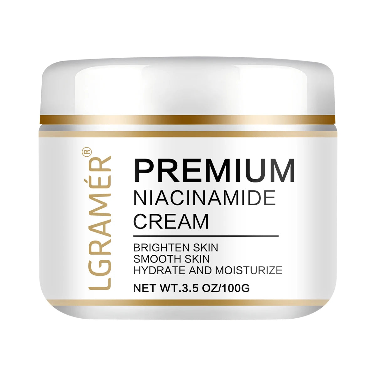 LGRAMER Gold Hyaluronic Acid Nicotinamide Face Essence Moisturize Replenishment Smooth Brighten Skin Care Firming Facial Serum