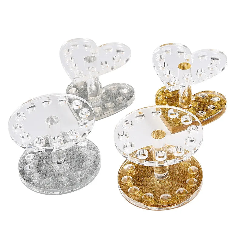 1Pc Nail Polish Brush Pen Holder Heart-shaped UV Gel Painting Pen Display Organizer Manicre Acrylic Nail Art  Accesories