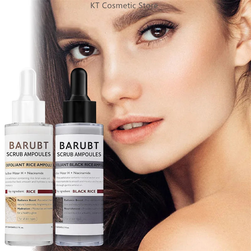 Black White Rice Peel Shot Glow Rice Ampoule Duo Exfoliate Dead Skin Closed Pimples Moisturize Brighten Smooth Pores Care Korea