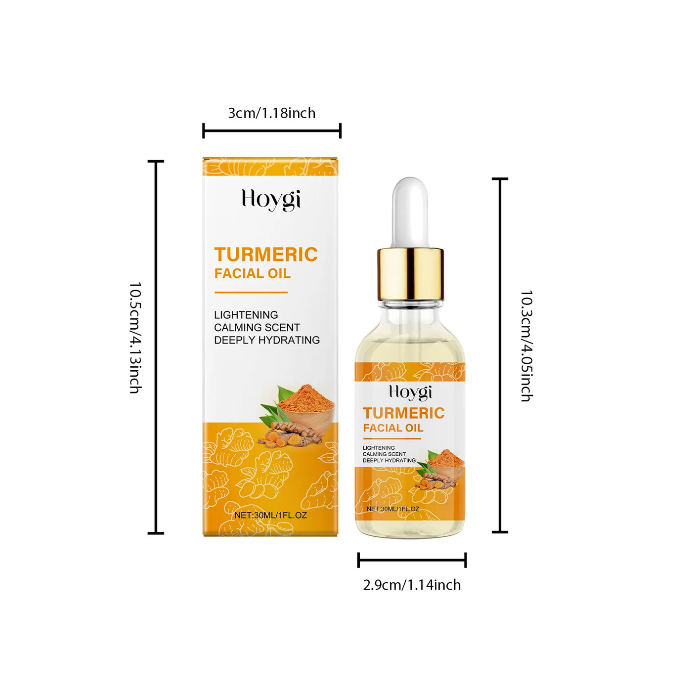 Turmeric Facial Essence Oil Nourishing Brightening Fade Dark Spot Skin Care Smoothing Firming Glowing Complexion Moisturizing
