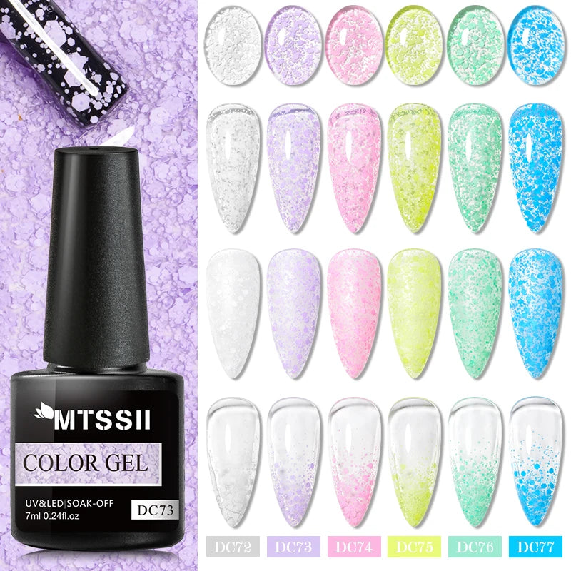 Mtssii 6ml Nail Gel Jelly Eggshell Gel Nail Polish Transparent Gel Soak Off Nail Art Gel UV LED Varnish