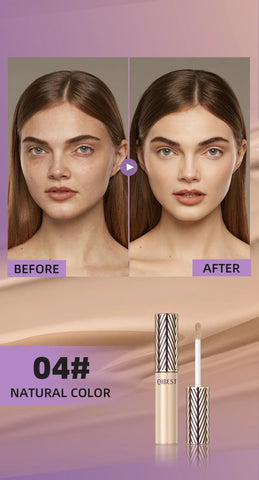 QIBEST Concealer Liquid Foundation Face Makeup Women Brightening Cream Full Coverage Concealer Lasting Modify Corrector Skin