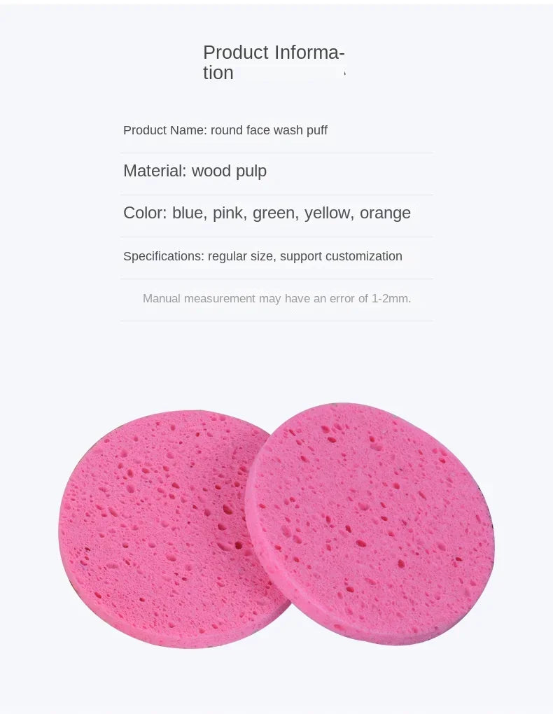 5-10pcs Face Round Makeup Remover Tools Wood Pulp Makeup Beauty Sponge Cellulose Compress Cosmetic Puff Facial Washing Sponge