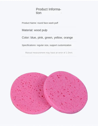 5-10pcs Face Round Makeup Remover Tools Wood Pulp Makeup Beauty Sponge Cellulose Compress Cosmetic Puff Facial Washing Sponge