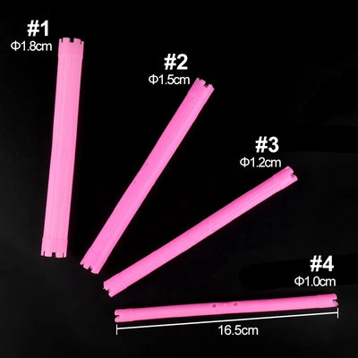 30pcs/set 16.5cm Length Hollow Cold Perm Rods with Rubberbands Extra Long Curler Bars Heatless Rollers Hairdresser Tools 1903