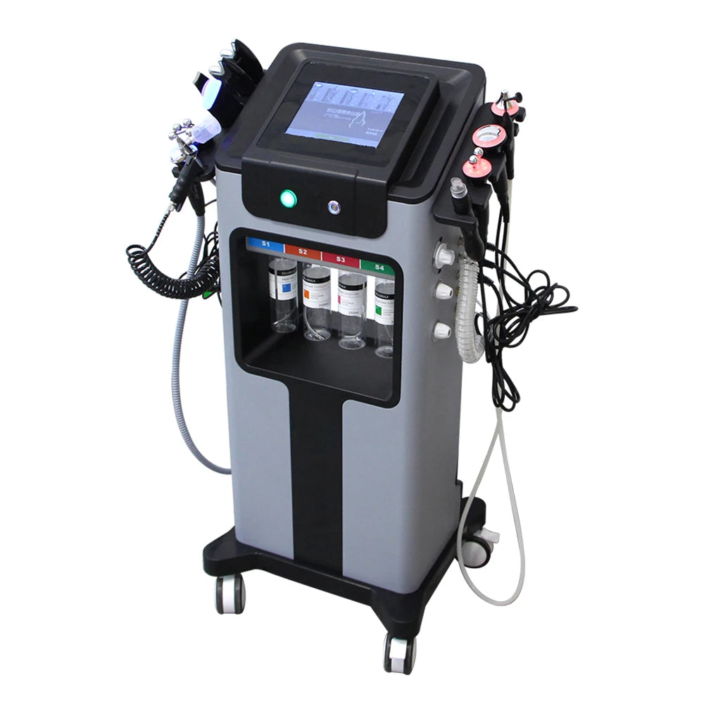 AOKO New10IN 1 Hydro Dermabrasion Aqua Peeling Ultrasound Facial Care Oxygen Injection Skin Rejuvenation Whiting Beauty Machine