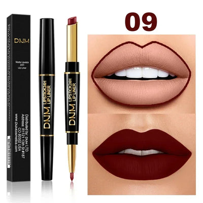 Double Ended Matte Lipstick Women Lip Liner 2 In 1 Makeup Matte Lipstick Durable Waterproof Nude Red Lipstick Lips Cosmetics
