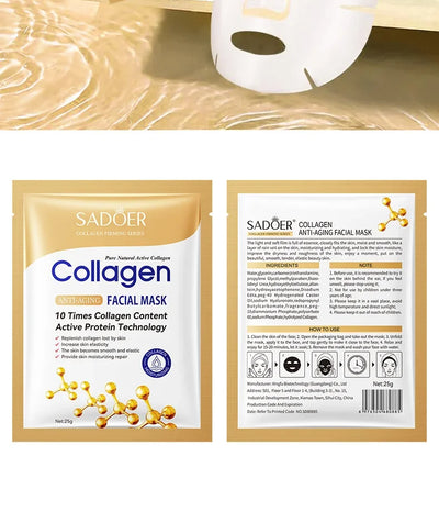 Collagen Anti Wrinkle Facial Mask Anti Aging Fade Fine Lines Firm Skin Moisturizing Brightening SkinCare Korean Cosmetics