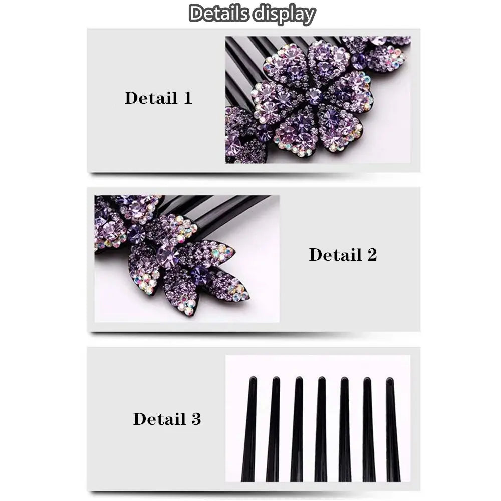 Women Hair Comb Rhinestone Crystal Hair Clips Hairpins Lady Bride Wedding Party Headdress Headwear Elegant Hair Accessories