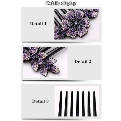 Women Hair Comb Rhinestone Crystal Hair Clips Hairpins Lady Bride Wedding Party Headdress Headwear Elegant Hair Accessories
