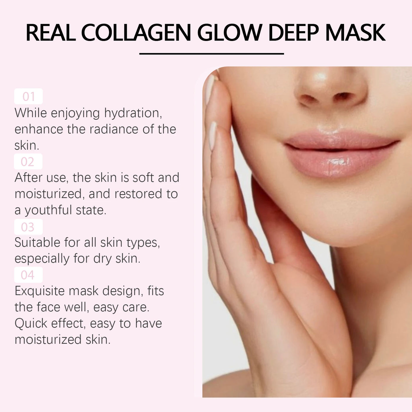 Collagen Hydrating Face Mask Pore Minimizing Anti Wrinkle Lift Firm Elasticity Enhancing Brightening Hyaluronic Acid Sheet Masks