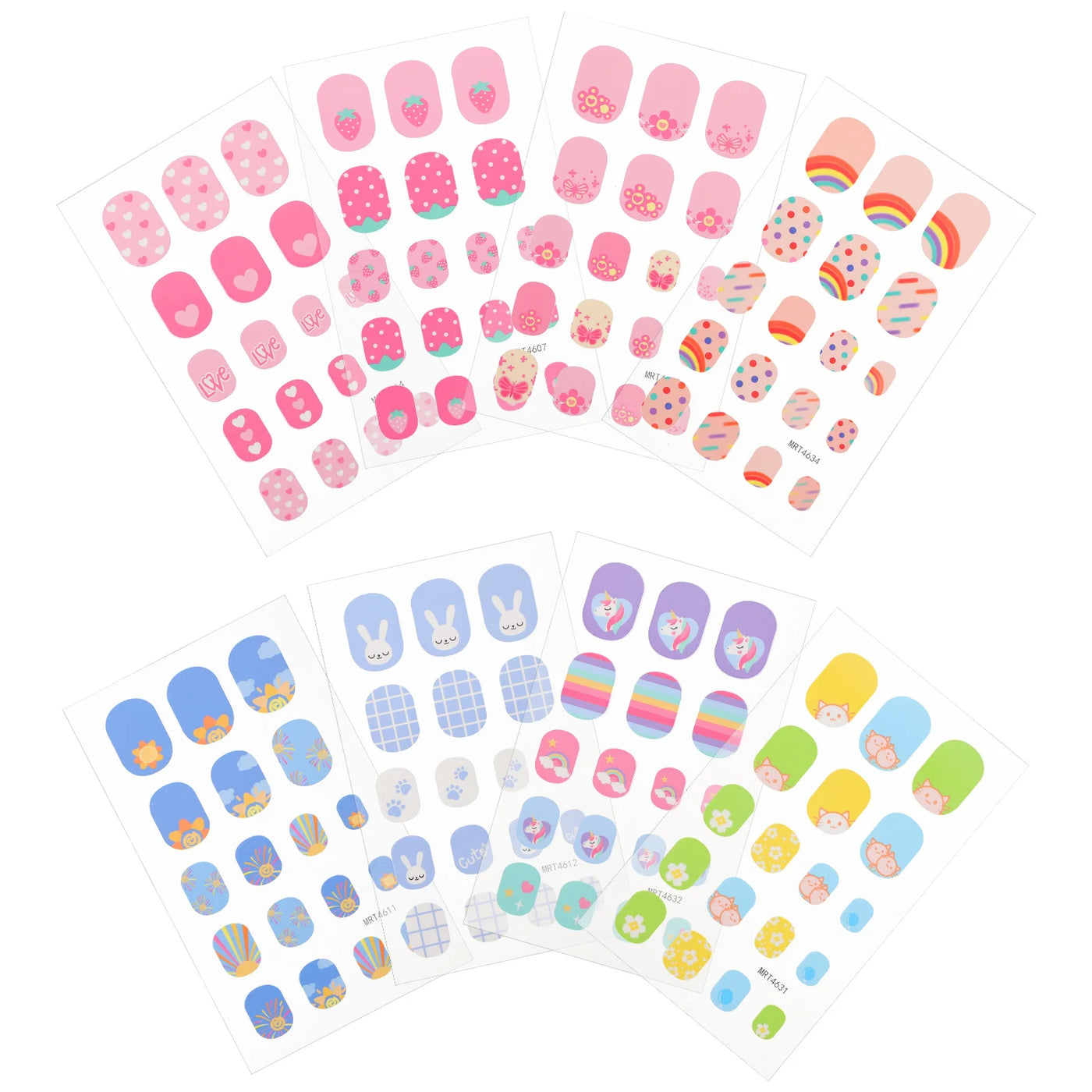 Children Nail Sticker Cartoon Nail Stickers False Waterproof Cute Kids Nail Decal For Girls Nail Salon Home Nails Supply
