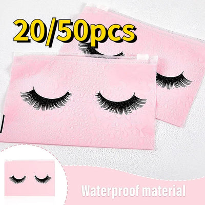 Eyelash Aftercare Bags Reusable Makeup Tools Travel Plastic Storage Lash Extension Pouch Cosmetic with Zipper Supplies