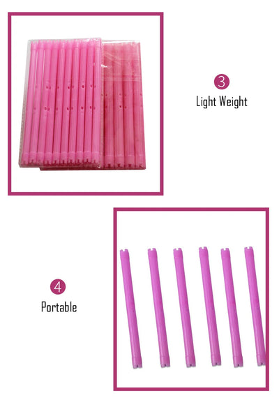 30pcs/set 16.5cm Length Hollow Cold Perm Rods with Rubberbands Extra Long Curler Bars Heatless Rollers Hairdresser Tools 1903