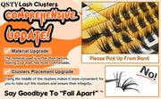 DIY Clusters Eyelash Extension, Dovetail, Segmented Lashes, 36 Volume, 3D Fluffy, Natural, Individual Bundles, LC02-7