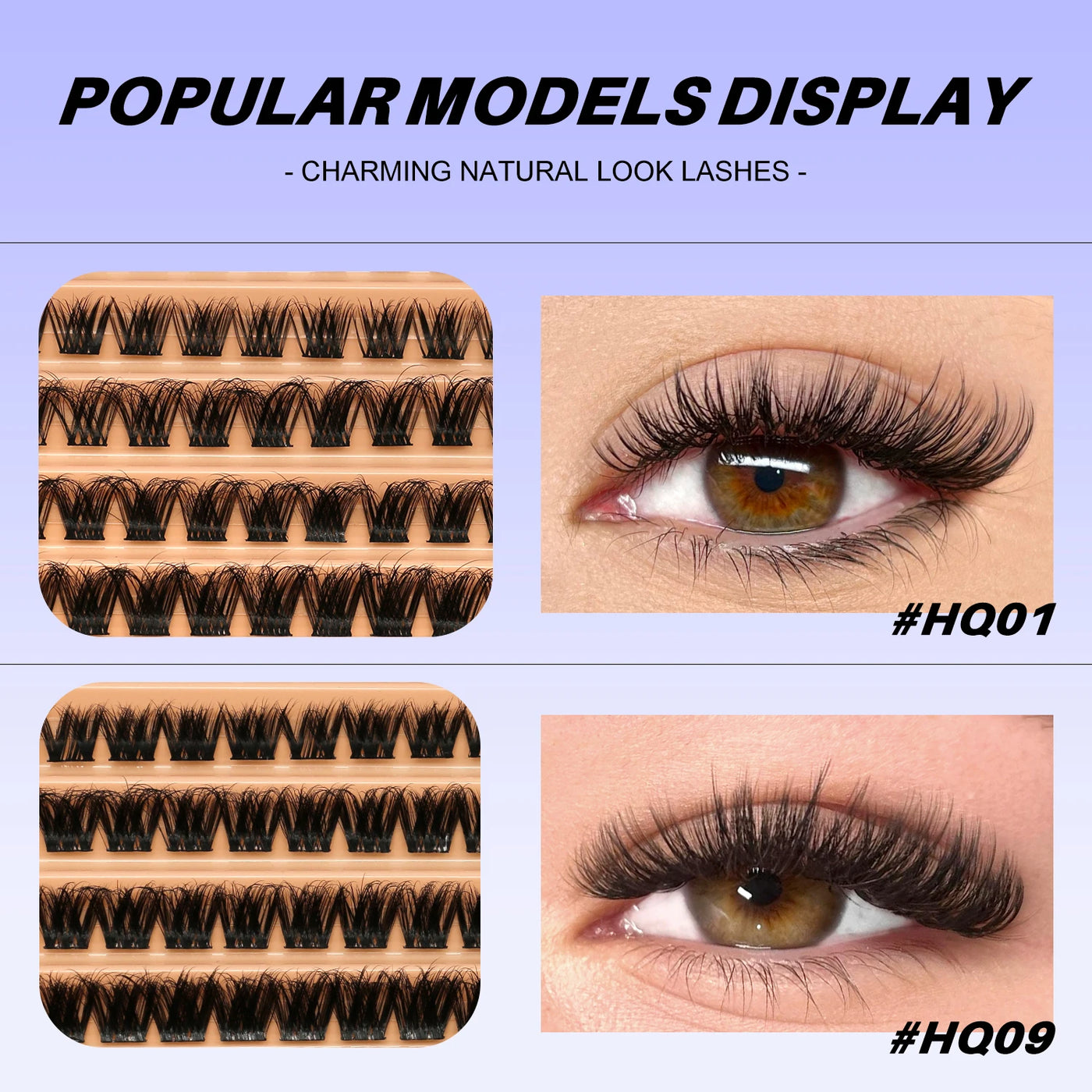 Lash Clusters Set DIY Eyelash Extension Kit Individual False Eyelashes Lash Clusters Bond and Seal and Lash Applicato Makeup