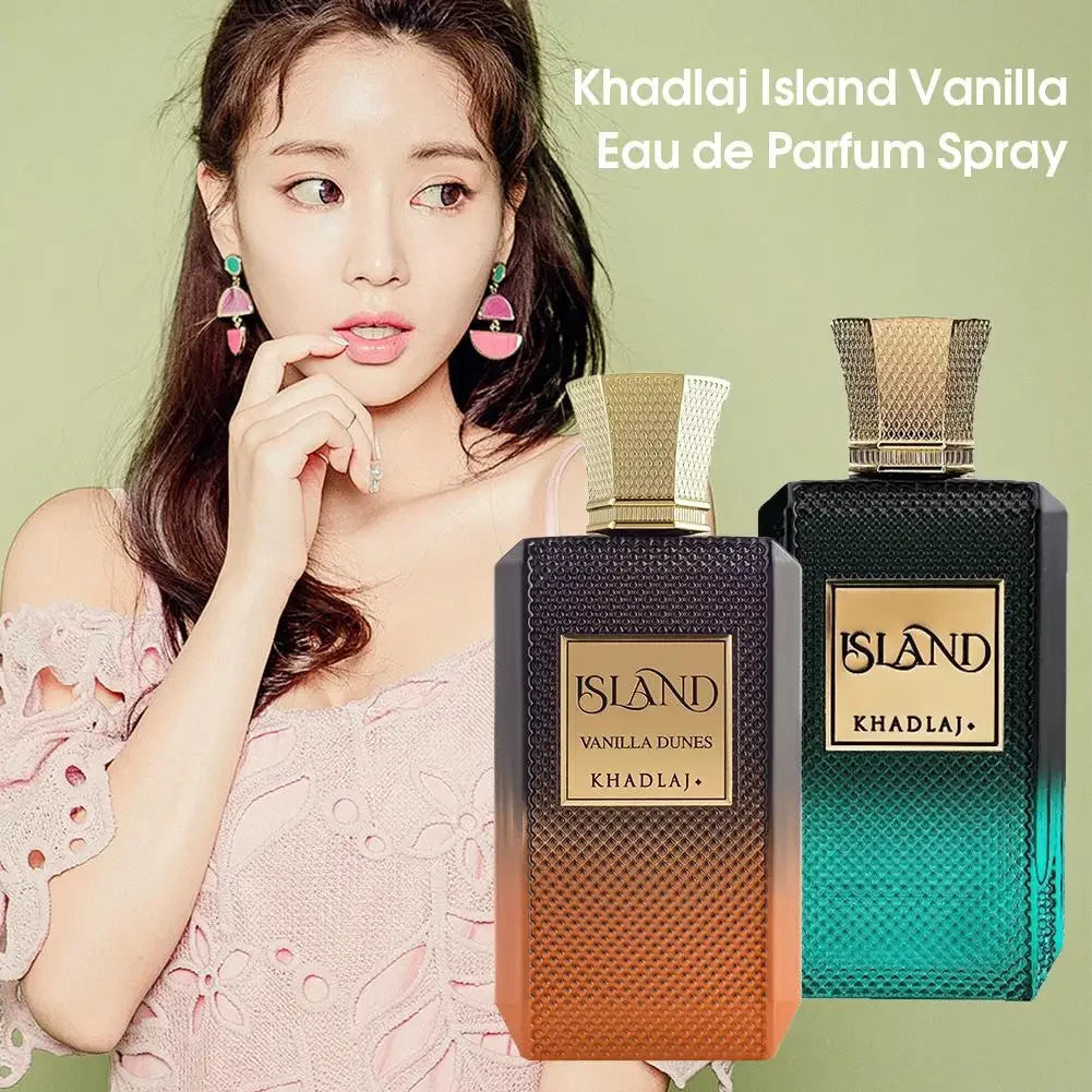 100ML Khadlaj Island Vanilla Eau De Parfum Spray Oriental Tune Long Lasting Men Perfume Dubai Arabia Parfums