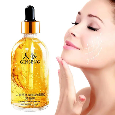 NEW 100ml/120ml Gold Ginseng Face Essence Polypeptide Anti-wrinkle Lightning Moisturizing Facial Serum Skin Care Products