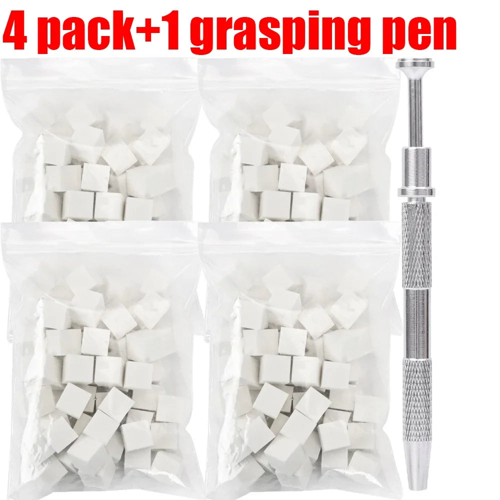 Mini Square Nail Art Sponge 4 Claws Metal Grabber Pen Nail Sponge Manicure Tools Gradient Brush Glitter Powder Dotting Pen