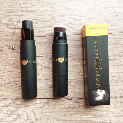Men Beard Filling Stamp Beard Pencil Filler Waterproof Moustache Pen Beard Brush Enhancer Moustache Coloring Shaping Sweatproof